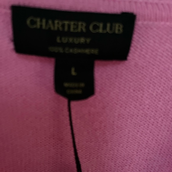 NWT Charter Club Pink Cashmere Zip-Up Hoodie - Picture 5 of 5